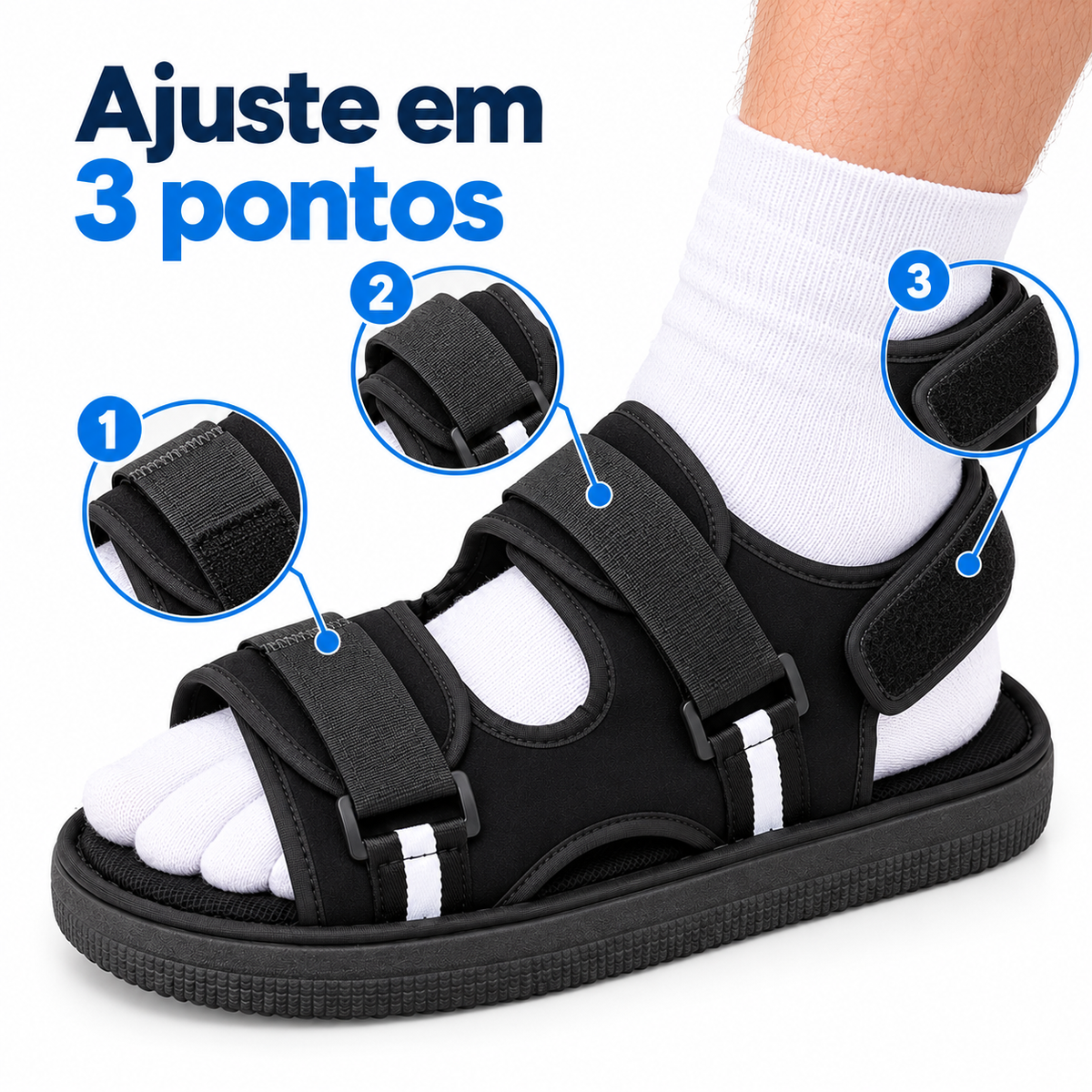 Sandália para Alívio de Pressão no Pé (Offloading) com Velcro – Tamanho G