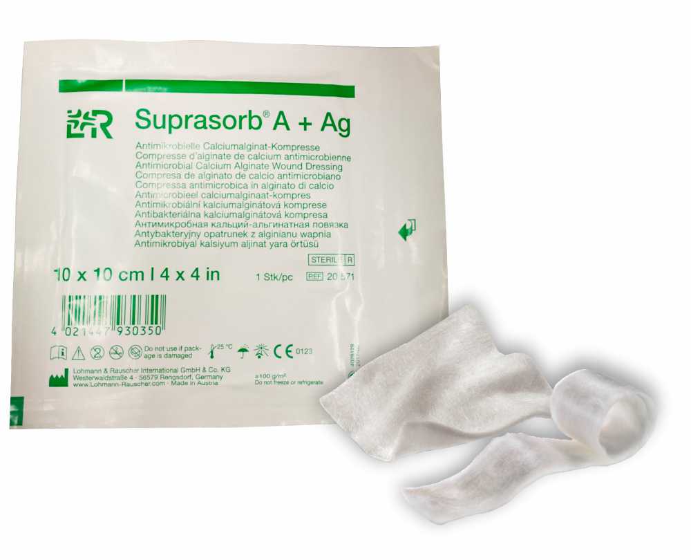 Suprasorb® A + Ag – Alginato de Cálcio com Prata - 10 x 10 cm - Unidade