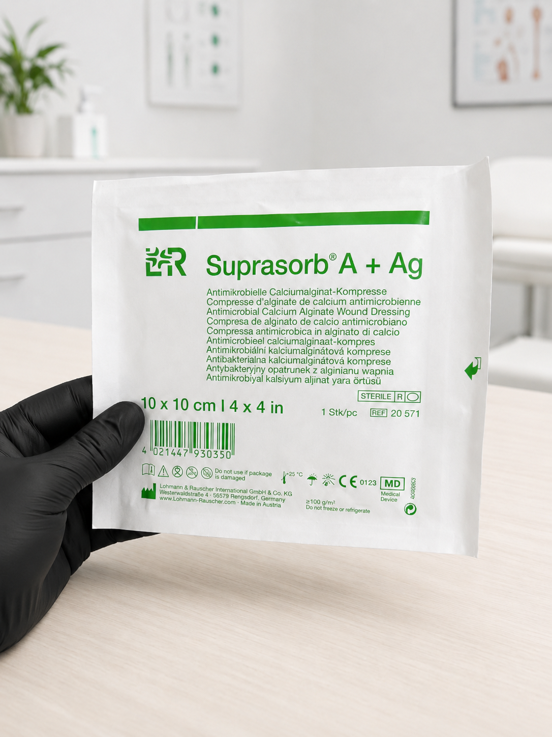 Suprasorb® A + Ag — Curativo de Alginato de Cálcio com Prata 10 x 10 cm - Unidade